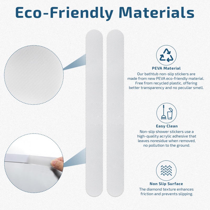 FlyCoco Non Slip Bathtub Stickers 24PCS Clear Traceless Waterproof Adhesive Decals with Scraper Tool, Safety Anti Slip Strips for Home Kitchen Shower Floor Bath Tub Stairs Ladders(Transparent) - Image 5