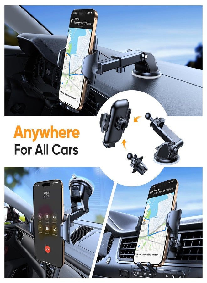 VICSEED Dark Blue Phone Holders for Your Car [Upgraded True Military-Grade Strongest Suction] Cell Phone Mount for Car Dashboard Windshield Vent Truck Boat Stand Adjustable for iPhone Android - Image 2