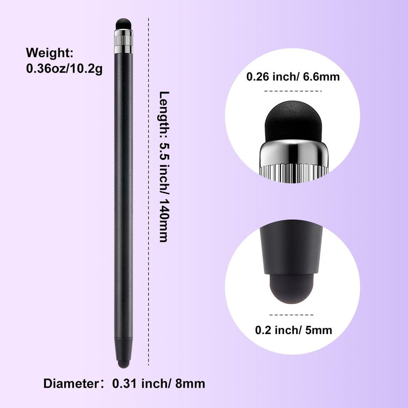 تشاو كيو قلم Stylus للشاشات التي تعمل باللمس، من ، 10 قطع عالية الحساسية والدقة، مناسبة لأجهزة iPad وiPhone وAndroid وجميع أنواع الشاشات التي تعمل باللمس (اللون أسود/فضي). - Image 2