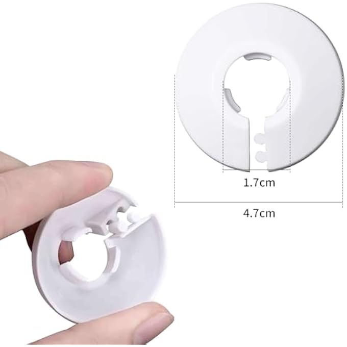 12 PCS 15MM PLASTIC PIPE COLLARS  DURABLE RADIATOR PIPE COVERS FOR A NEAT FINISH SNAP-ON WHITE PIPE SLEEVES DECORATIVE TRIM RINGS, IDEAL RADIATOR PIPE COVERS WHITE FOR HOME HEATING PIPEWORK - Image 3