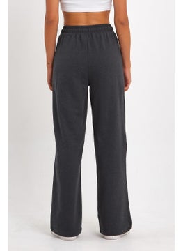 mmetalic Women's Seasonal Loose Wide Comfortable Anthracite Sweatpants with Side Pockets  - Image 5