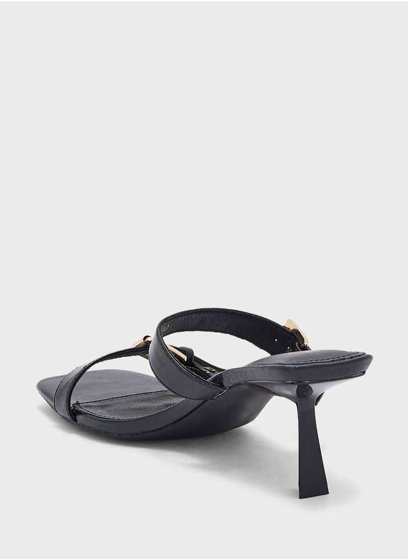Ginger Double Strap Buckle Detail Heel Sandal  - Image 3