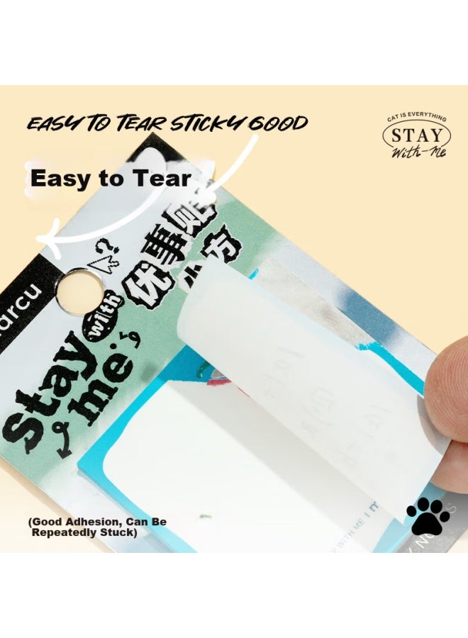 Masmarcu Morning Light Stationery Small Sticky Notes High-quality Adhesive Label Paper Memo Pad Student Note Stickers Simple Cat Design Random Ys0304 - Image 3