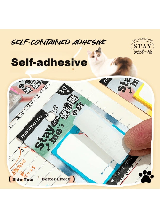 Masmarcu Morning Light Stationery Small Sticky Notes High-quality Adhesive Label Paper Memo Pad Student Note Stickers Simple Cat Design Random Ys0304 - Image 4