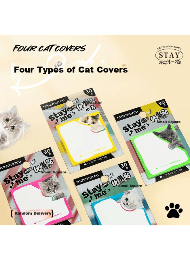 Masmarcu Morning Light Stationery Small Sticky Notes High-quality Adhesive Label Paper Memo Pad Student Note Stickers Simple Cat Design Random Ys0304 - Image 2