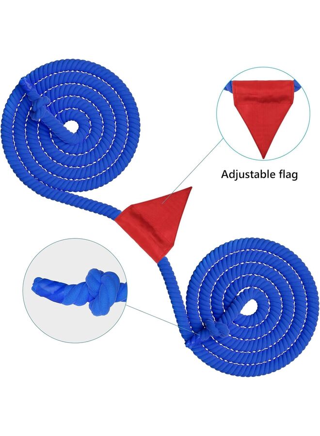 LAMAY Tug of War Rope with Flag for Students and Adults, Soft Cotton Battle Rope for Field Activities, Outdoor Camping Picnic Games, and Team Building Activities (Blue, 39.37ft) - Image 5