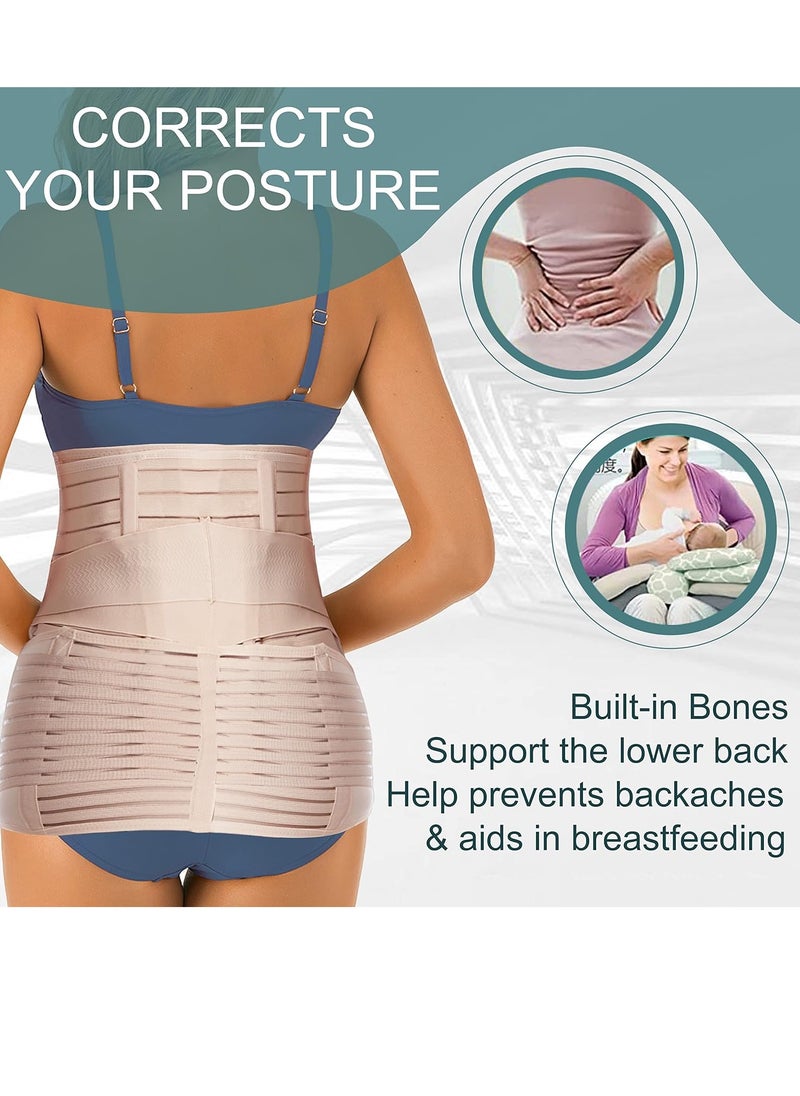RATSAW 3 in 1 Postpartum Belly Band Post C Section Support Recovery Wrap Abdominal Binder Girdles for After Giving Birth  - Image 3