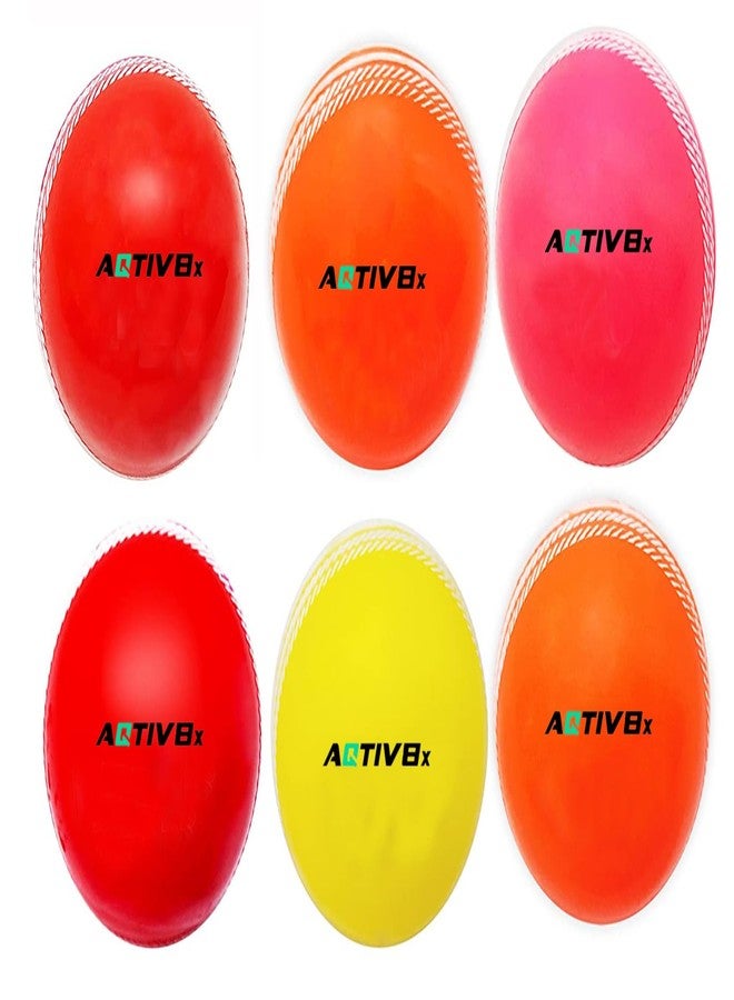 AQTIV8x Premium i-20 Cricket Wind Ball Set, Rubber Cricket Ball 90-95g Weight Cricket Rubber Balls (Pack of 6) - Image 1