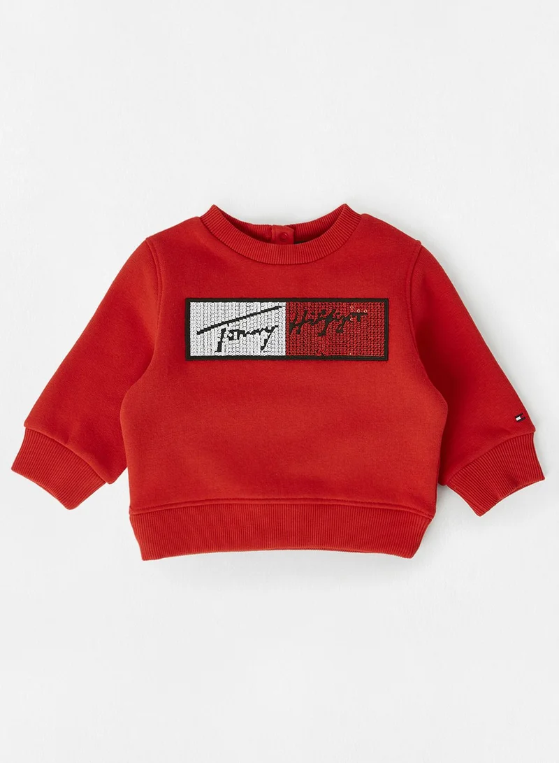 TOMMY HILFIGER Kids Logo Sequin Flag Sweatshirt