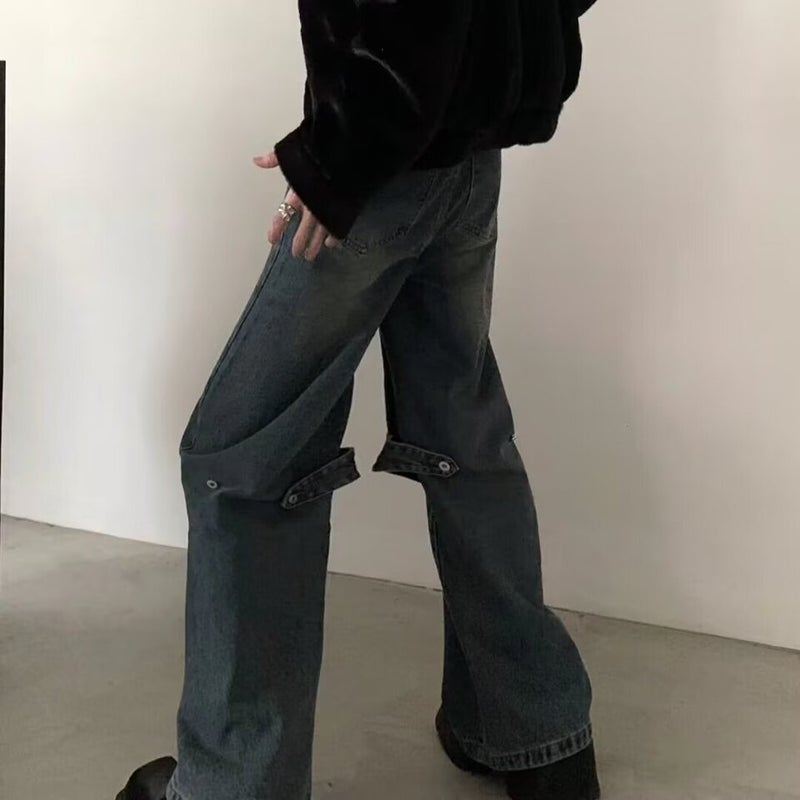 Unisex Classic Denim Jeans Loose Fit Daily Outdoor Wear - Image 1