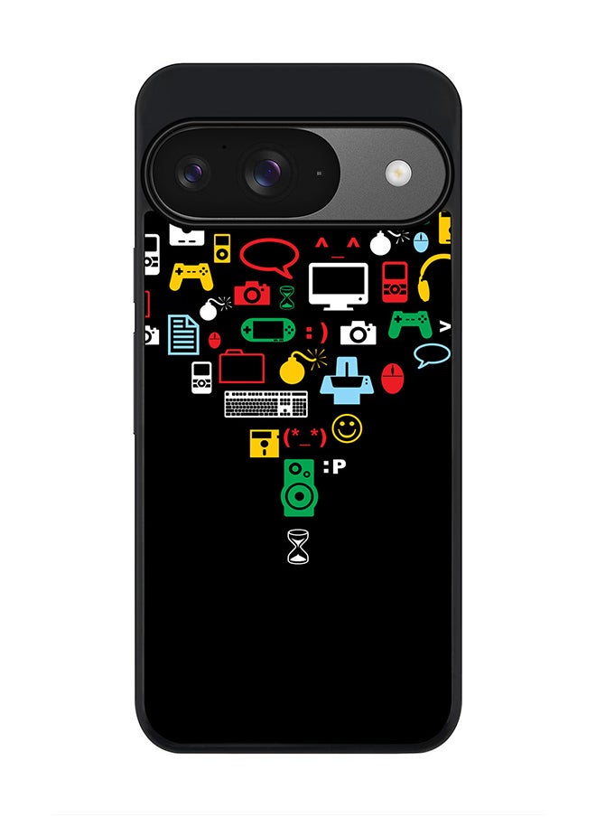 Stylizedd For Google Pixel 9 Case,Slim fit Camera Protection, Shockproof Thin Phone cover - Convergence (Black)  - Image 1