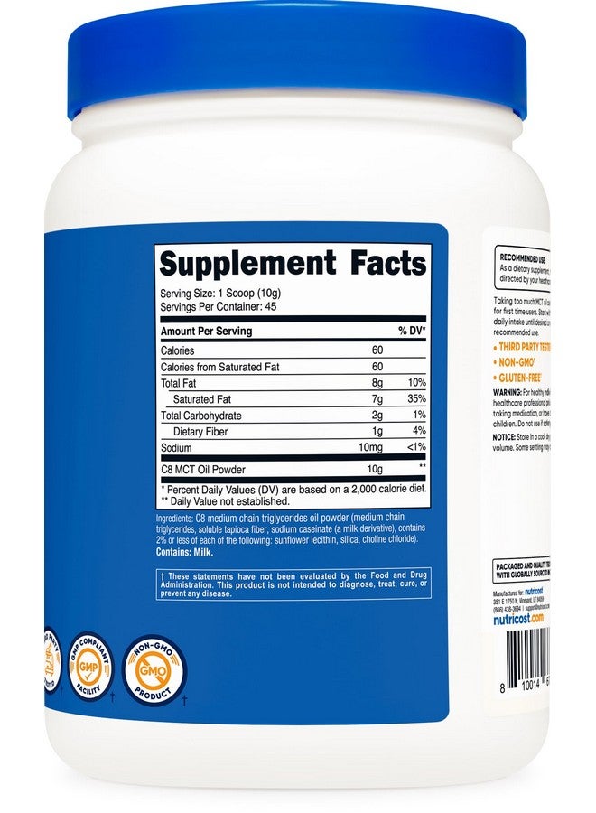 Nutricost Nutricost C8 MCT Oil Powder 1LB (16oz) - 95% C8 MCT Oil Powder  - Image 4