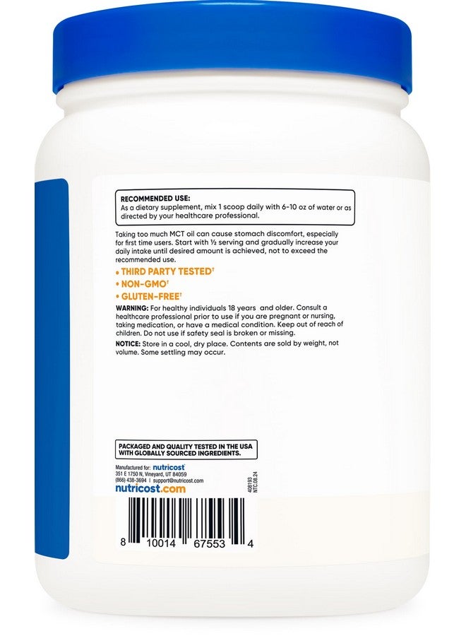 Nutricost Nutricost C8 MCT Oil Powder 1LB (16oz) - 95% C8 MCT Oil Powder  - Image 3