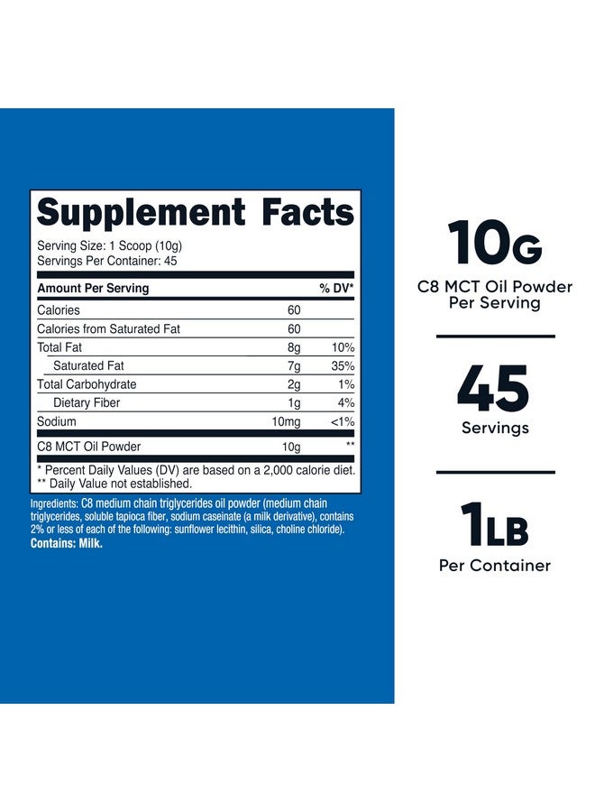 Nutricost Nutricost C8 MCT Oil Powder 1LB (16oz) - 95% C8 MCT Oil Powder  - Image 1