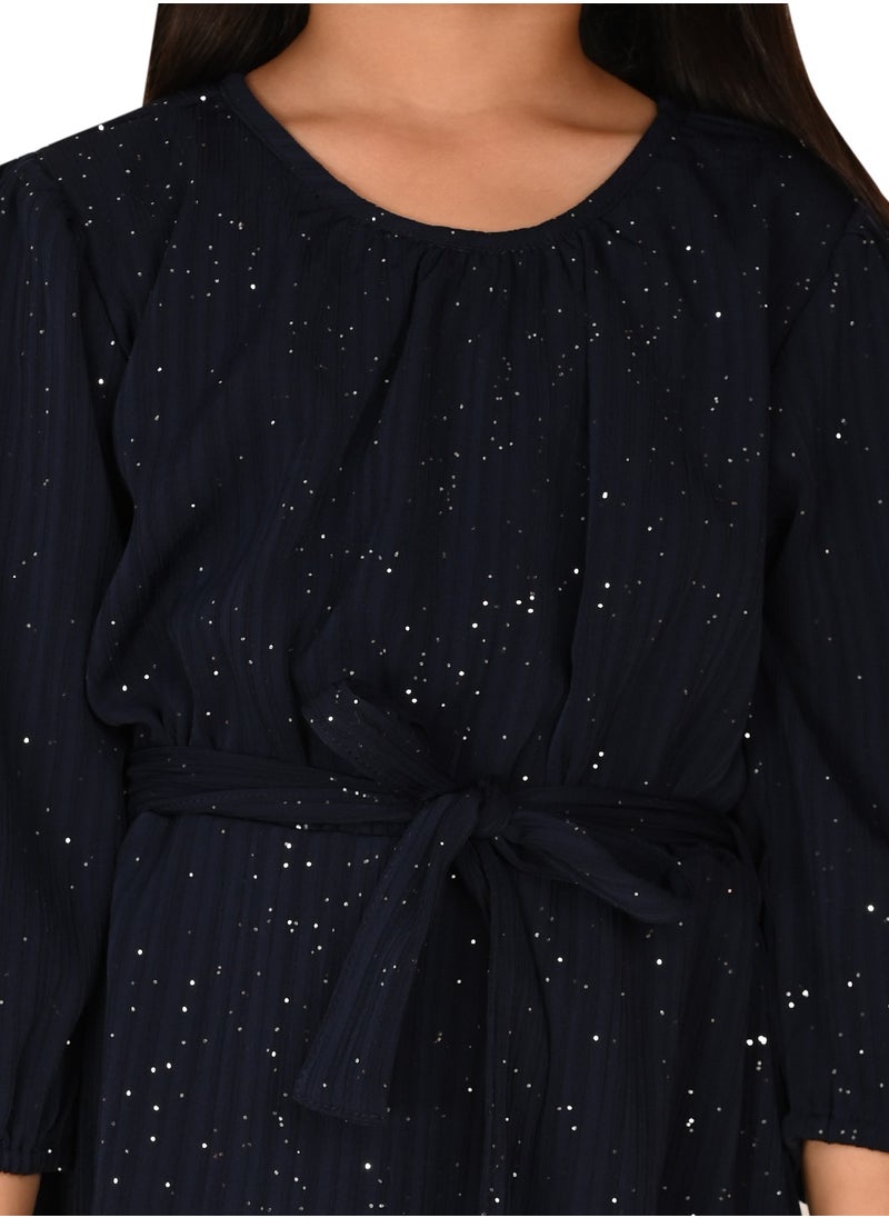 LILPICKS - Sparkling Navy Blue Girls Dress - Image 1