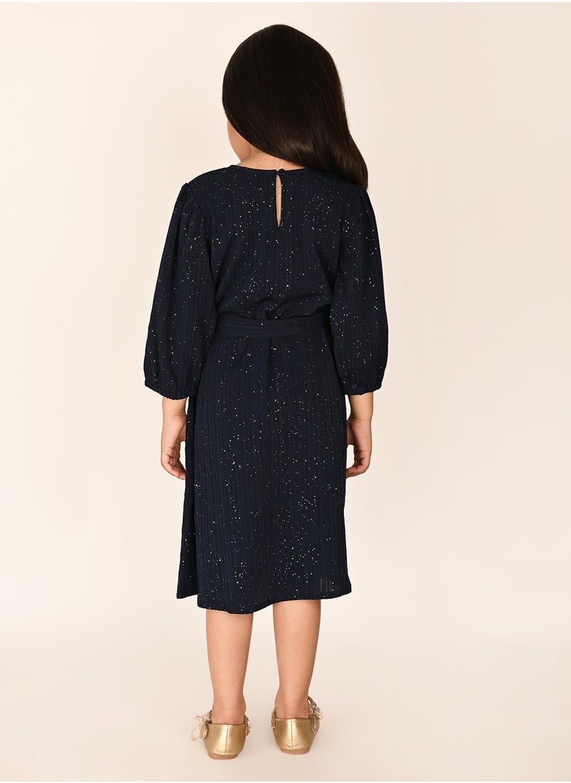 LILPICKS - Sparkling Navy Blue Girls Dress - Image 1