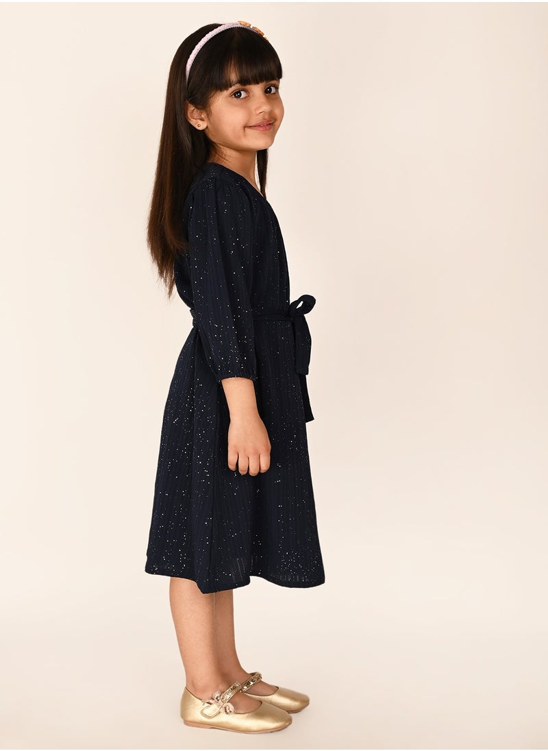 LILPICKS - Sparkling Navy Blue Girls Dress - Image 1