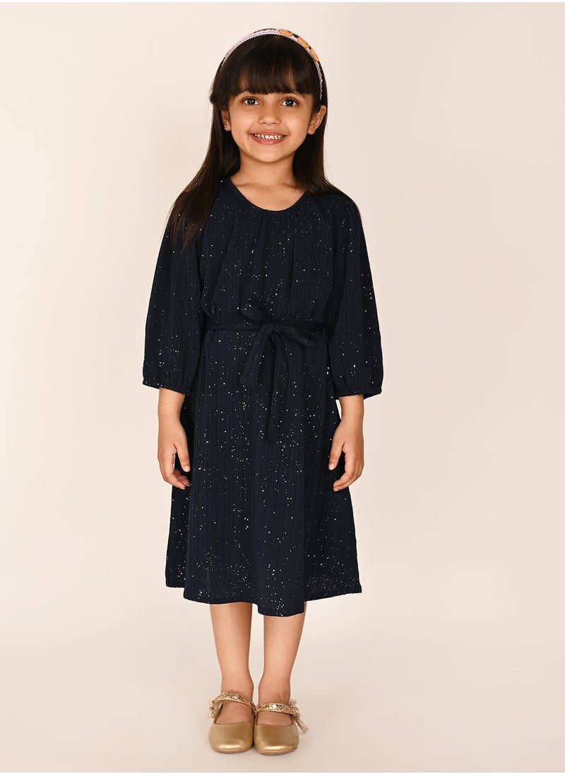LILPICKS - Sparkling Navy Blue Girls Dress - Image 1
