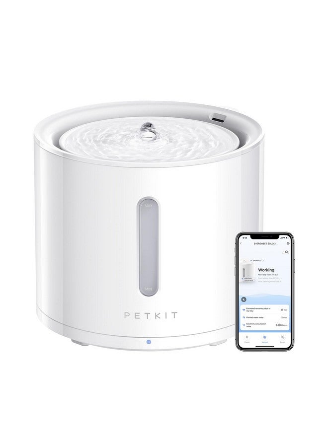 PETKIT EVERSWEET Solo 2 Cat Water Fountain with Wireless Pump, Ultra Quiet 70oz/2L Pet Water Fountain for Cats and Dogs Inside, 3 Working Modes, Visualization Window, App Control - Image 1
