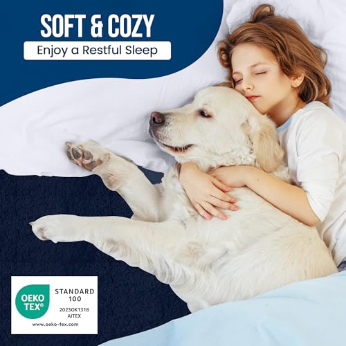 Utopia Bedding Waterproof Mattress Protector Twin Size, Premium Terry Mattress Cover 200 GSM, Breathable, Fitted Style with Stretchable Pockets (Navy) - Image 5