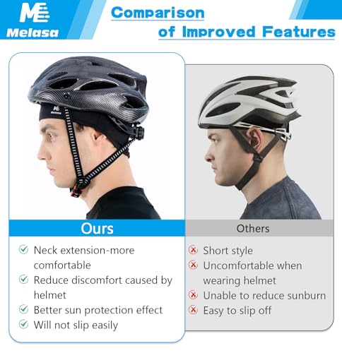 MELASA Skull Cap Cooling Helmet Liner for Hard Hat with Neck Extension Sun Protection Mesh Breathable Sweat Cap for Men Women - Image 3