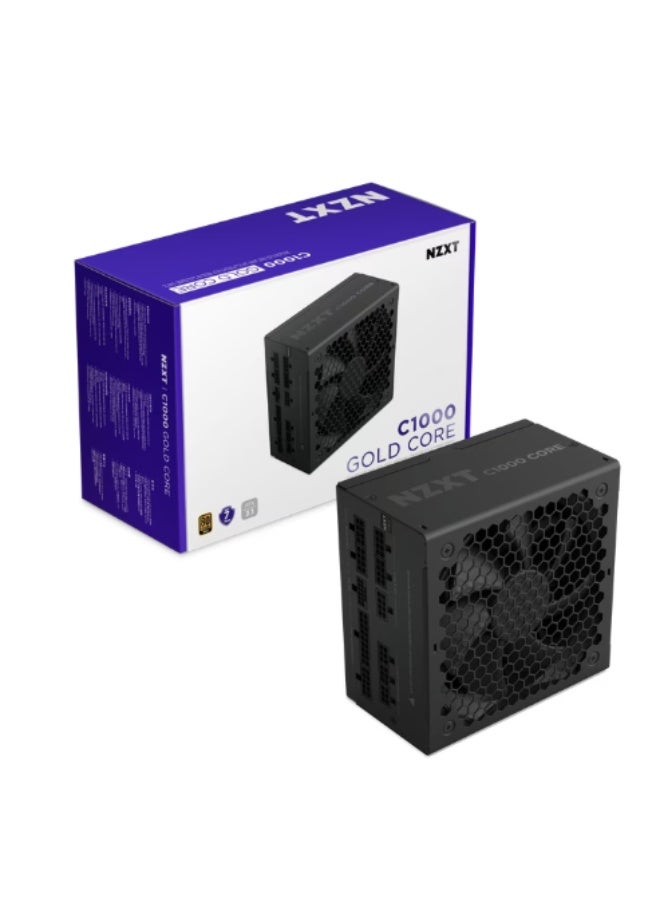 NZXT C1000 Gold Core 1000W Fully Modular ATX 3.1 Power Supply, 80+ Gold, ATX 3.1 & PCIe 5.1 12V-2×6, Zero RPM Fan, Cybenetics Platinum, 105°C Capacitors, Black | PA-0G3BB-UK - Image 1