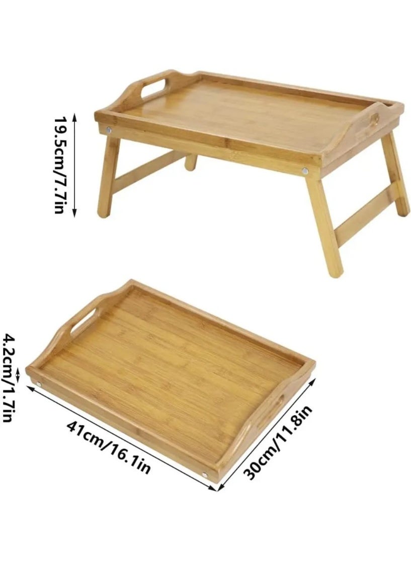 Zuvera Foldable Bed Tray Table with Folding Legs