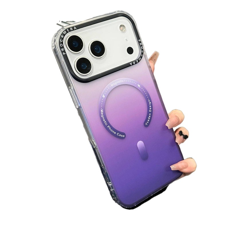 غطاء MagSafe بPC لـ iPhone 16 / 16 Plus / 16 Pro / 16 Pro Max مع مغناطيس قوي وملمس غير لامع مع مقاوم للصدمات مع مقاوم للخدش باللون بنفسجي مغناطيسي للاستخدام الخارجي سهل الحمل - Image 1