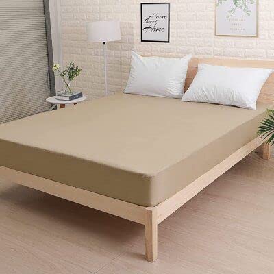 Water Proof Terry Cotton Mattress Protector n Kids Urine Protection (King_75x70_6, Beige)  - Image 2