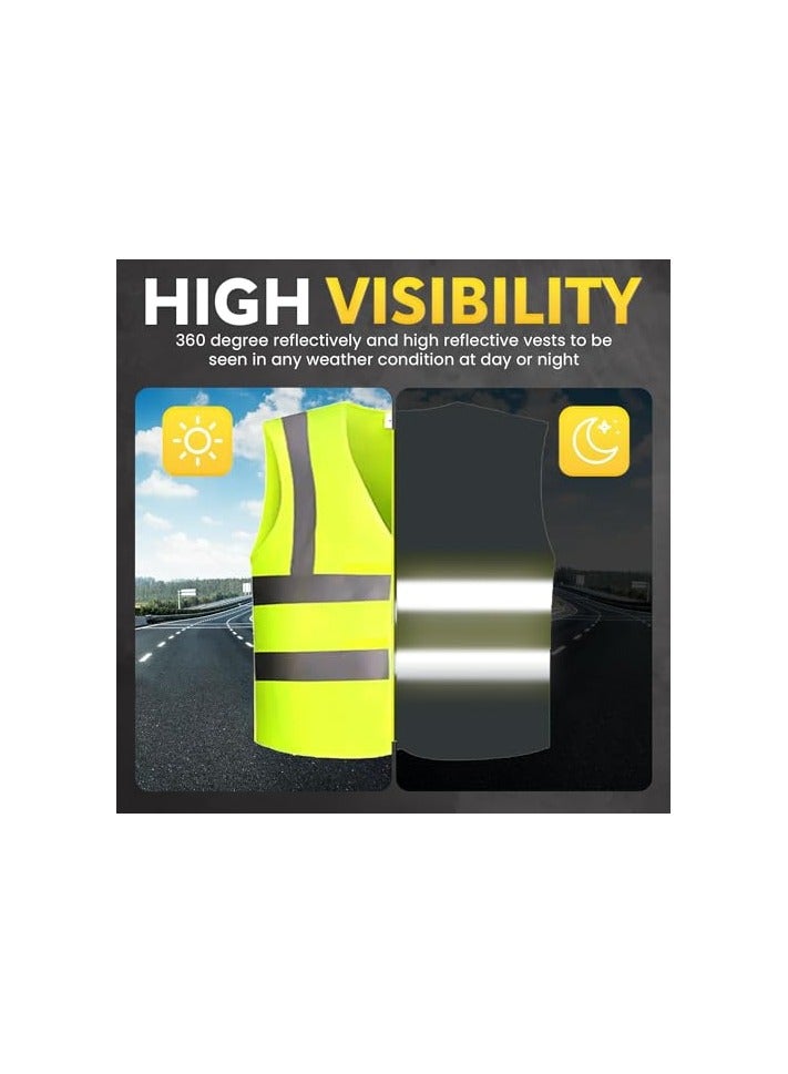 VINSTAR Pack of 24 Reflective Vest - Your Ultimate High Visibility Safety Jacket with 360° Protection! (XL)  - Image 5