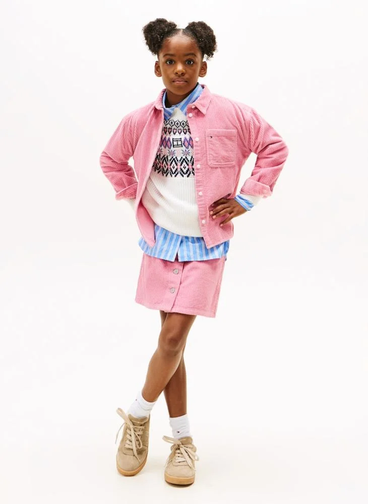 Tommy Hilfiger Pink Kids Camp Regular Fit Shirt for Women | Best Price UAE