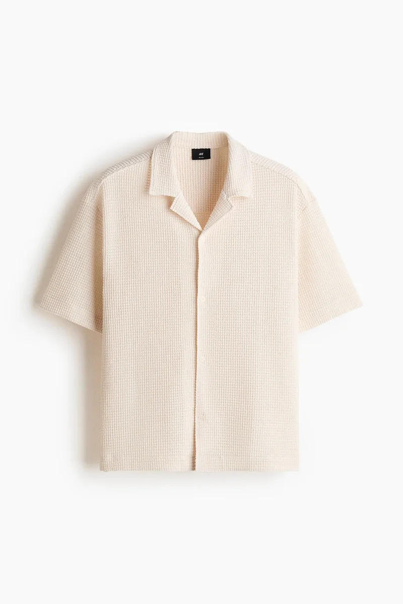 H&M  Relaxed Fit Textured resort shirt for Men | Best Price UAE