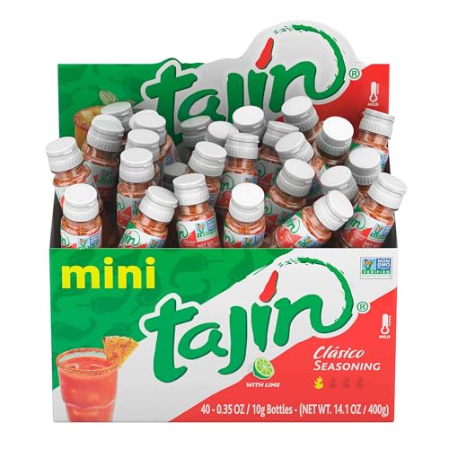 Tajin Clsico Seasoning Mini Display Pack of 40 Portable Bottles Authentic Mexican Chili Lime Spice Blend for Fruit Snacks Tacos and Cocktails Zesty Flavor Enhancer 035 oz Pack of 1 - Image 1