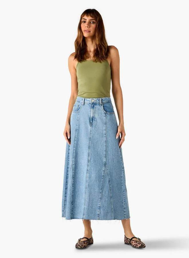 سبلاش فيڤ بلوزة بدون أكمام بياقة واسعة وحمالات رفيعة