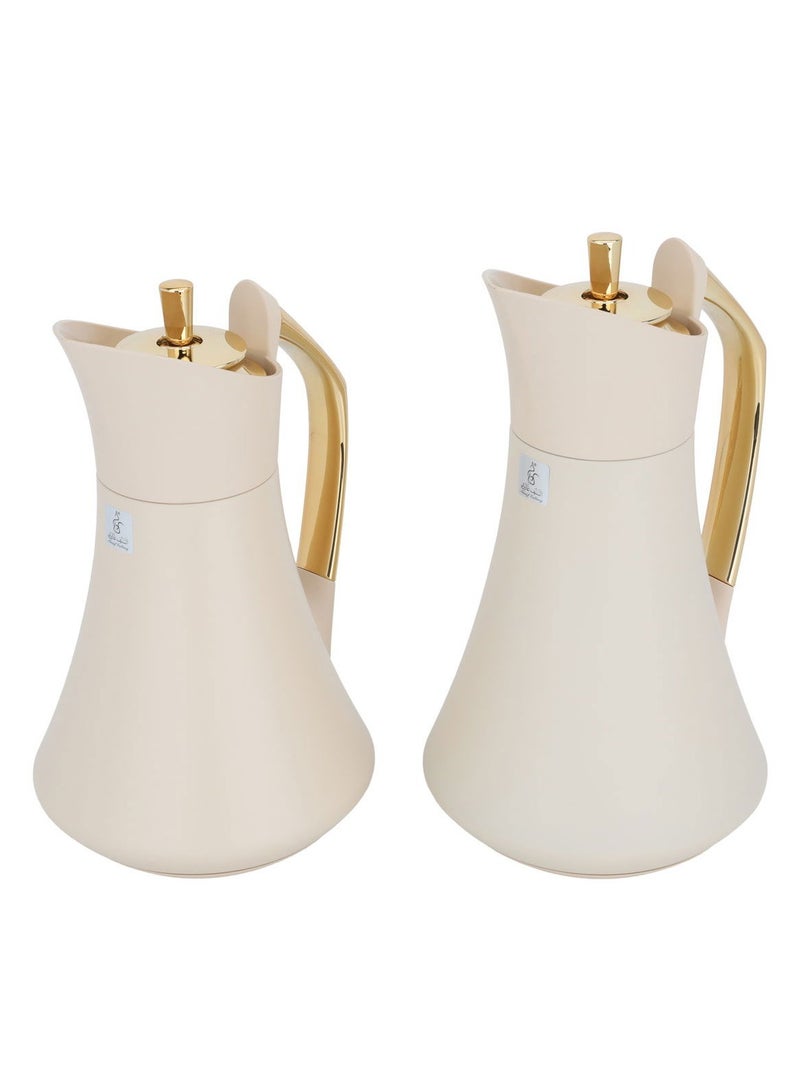 Alsaif Gallery Karma Pro Beige Gold Thermos Set 2 Pieces  - Image 2