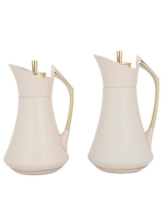 Alsaif Gallery Karma Pro Beige Gold Thermos Set 2 Pieces  - Image 1