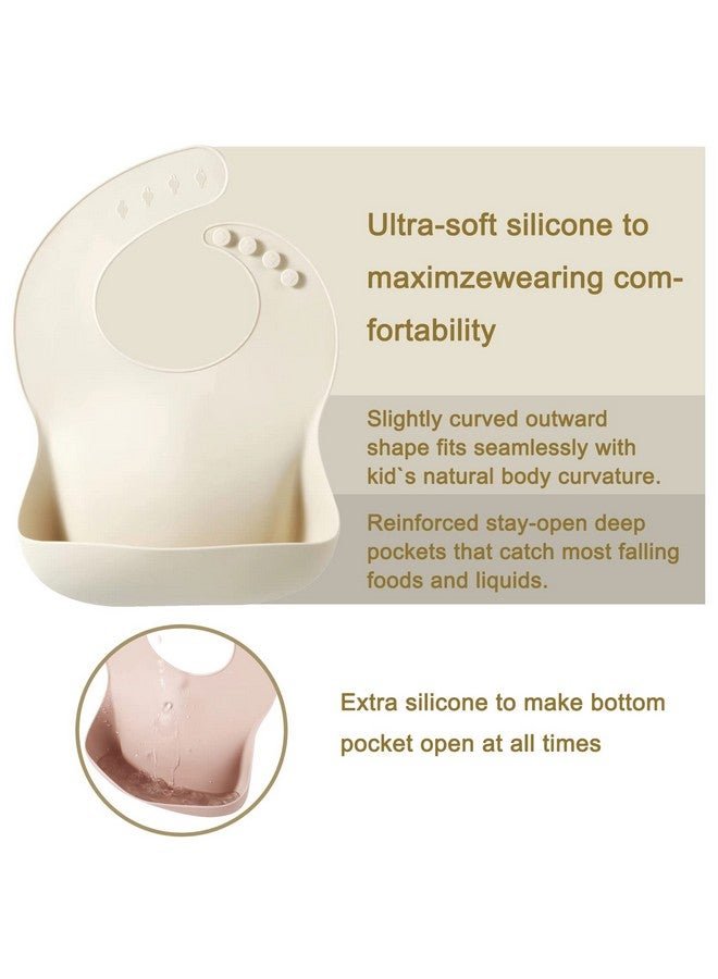 باندا إير مريلة سيليكون من PandaEar للأطفال الصغار والبنات | مريلة ناعمة ومتينة وقابلة للتعديل ومقاومة للماء وخالية من مادة BPA لتناول الطعام مع جيب كبير لجمع الطعام - Image 3