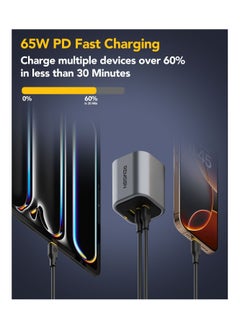 Remson Remson Neo Power 65W GaN Wall Charger QC 3.0 PD 2 USB-C / 1 USB-A Ports Foldable Plug with Fast Charging Indicator Compatible with iPhone, iPad, Samsung, Huawei, Xiaomi etc  - Image 2