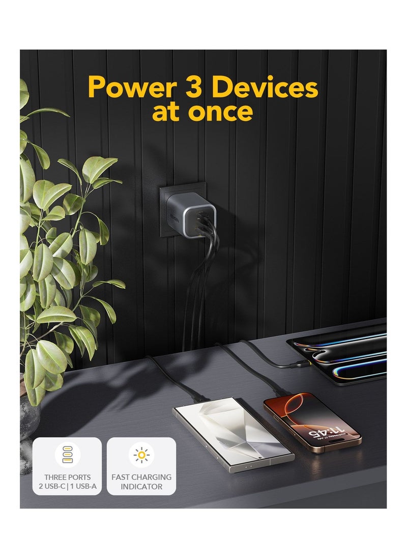 Remson Remson Neo Power 65W GaN Wall Charger QC 3.0 PD 2 USB-C / 1 USB-A Ports Foldable Plug with Fast Charging Indicator Compatible with iPhone, iPad, Samsung, Huawei, Xiaomi etc  - Image 4