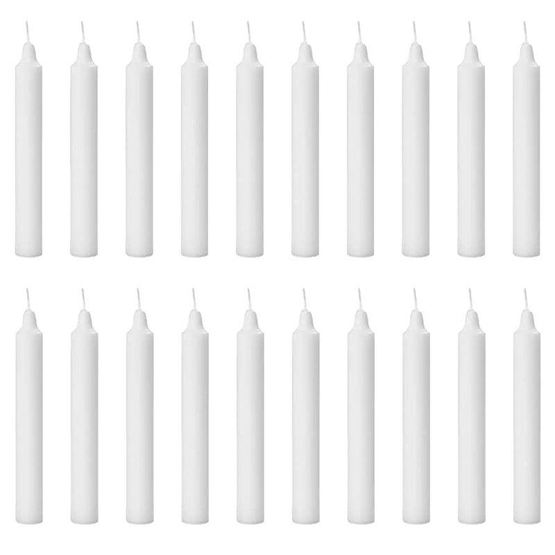 advancedestore Chime Wax Unscented Candles (White) Set of 20 - Image 1