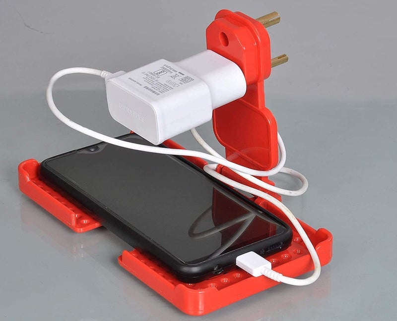 Leawall Mobile Charging Stand for Wall, Mobile Phone Charging Holder, Charger Holder for Wall, Mobile Holder While Charging Mobile Holder Just Fit in Socket and Hang(1 Pc) - Image 2