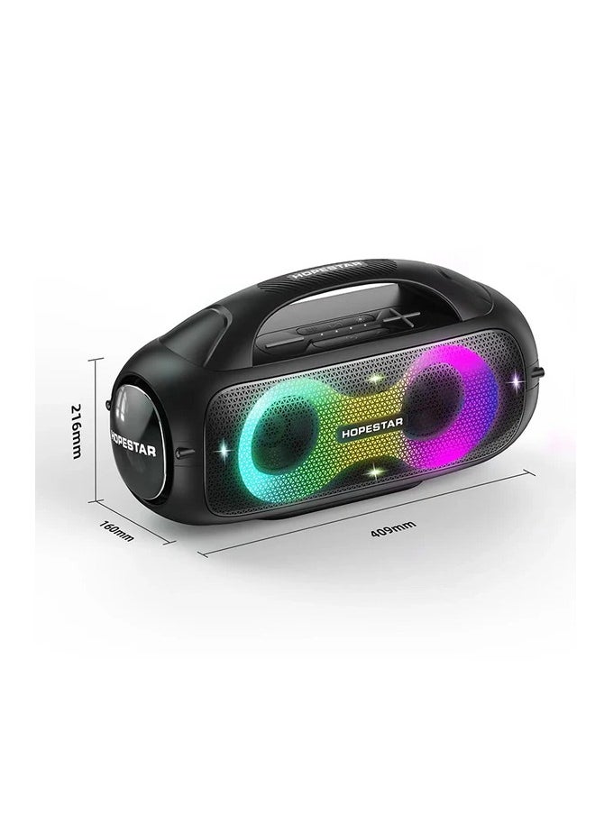 HOPESTAR - 80W Wireless Outdoor Speaker - Bluetooth 5.0, Dual 40W Speakers, 8-Hour Playback, IP5X Waterproof, TWS TWS Pairing, U Disk/TF/AUX Support - Ultimate Portable Sound System- Ideal for Party and Outdoor Use - Image 1