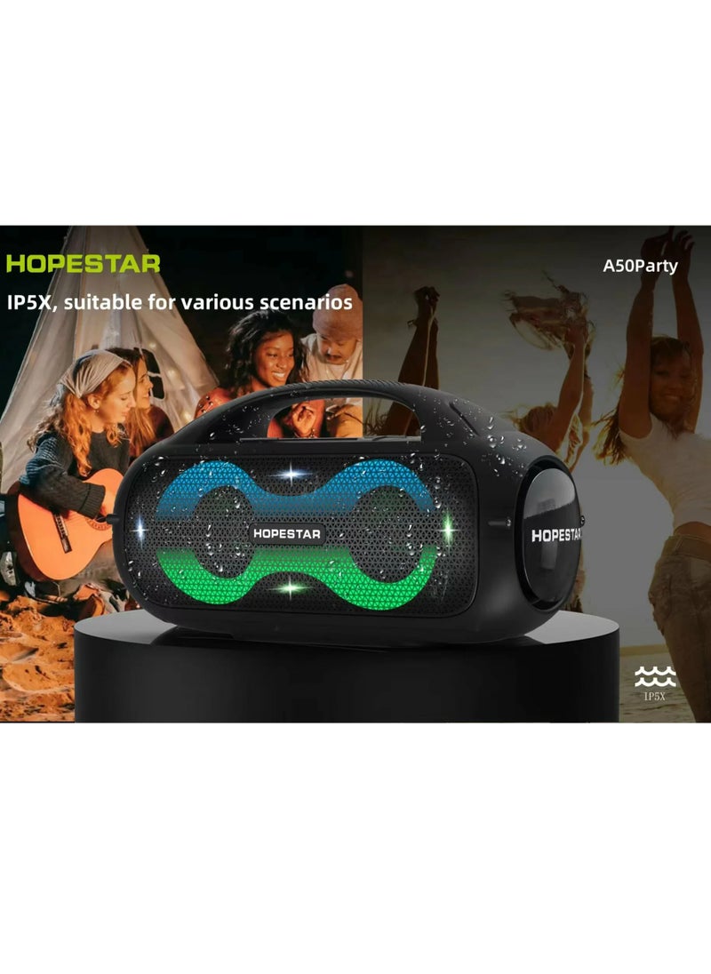 HOPESTAR - 80W Wireless Outdoor Speaker - Bluetooth 5.0, Dual 40W Speakers, 8-Hour Playback, IP5X Waterproof, TWS TWS Pairing, U Disk/TF/AUX Support - Ultimate Portable Sound System- Ideal for Party and Outdoor Use - Image 1