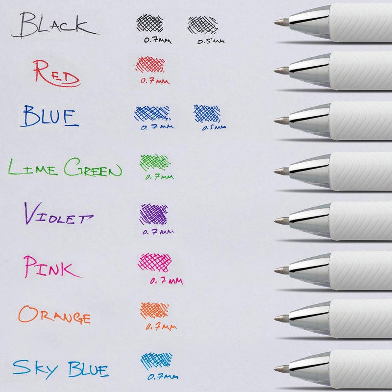 Pentel EnerGel Pearl Retractable Liquid Gel Pen, Needle Tip (0.7mm) Medium Line, Blue Ink, 2-Pk (BLN77WBP2C) - Image 5