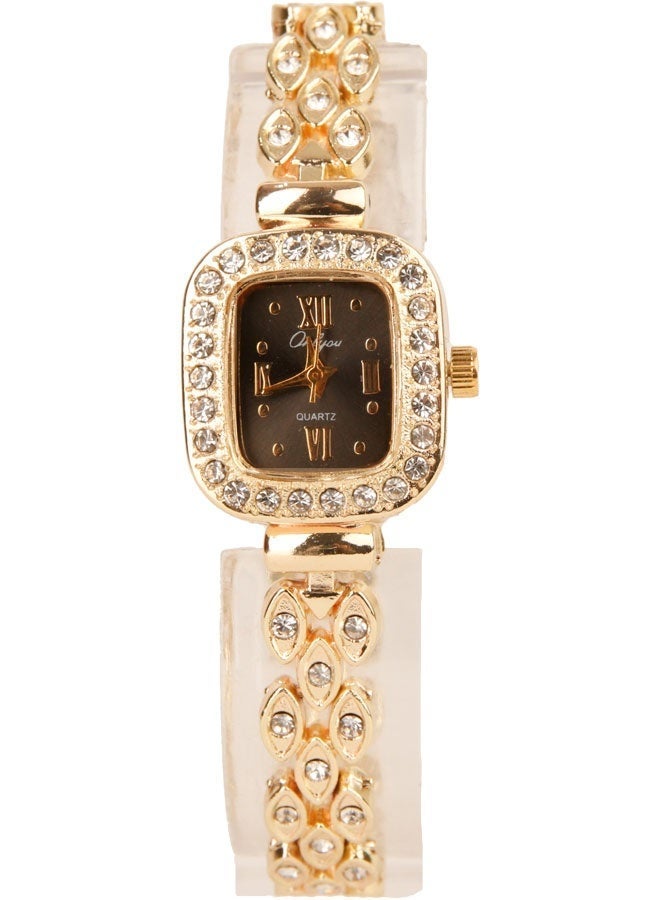 Onlyou Elegant Women’s Quartz Wrist Watch – Gold Stainless Steel Strap – Elegant Square Design for Daily Use - Image 3