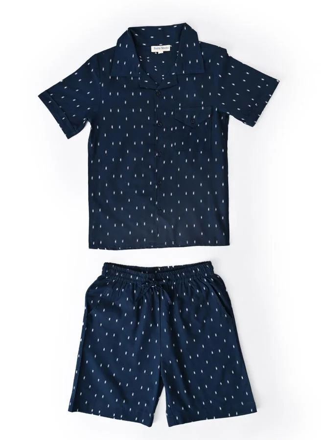 Bella Moda Boys Printed Short Sleeve Shirt and Shorts Set