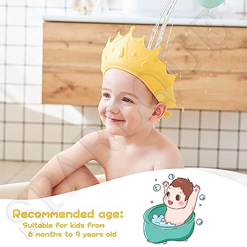 SPAREQUE Baby bath Shower Cap,Bath Visor hat for Eye and Ear wash Protection,Adjustable Silicone Bathing Crown Waterproof Shampoo hat for Washing Hair, Shower Bathing Protection Bath Cap for Toddler, Baby, Kids, Children(MULTI COLOUR) - Image 3