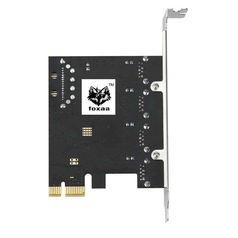 foxaa PCI Express Card to 4 USB 3.0 Ports PCI-E Expansion Card USB 3.0 Hub Adapter with 4-Pin/SATA Power Port - Image 3