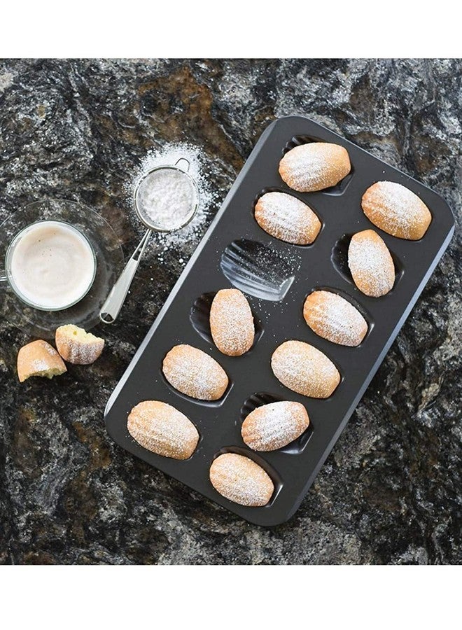 BAKING SET مجموعة أدوات الخبز: قالب مادلين غير لاصق بـ 12 تجويفًا لتزيين الكيك | - Image 1