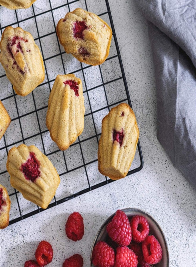 BAKING SET مجموعة أدوات الخبز: قالب مادلين غير لاصق بـ 12 تجويفًا لتزيين الكيك | - Image 5